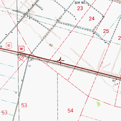 Topographic Map of Mount Able Church, LA