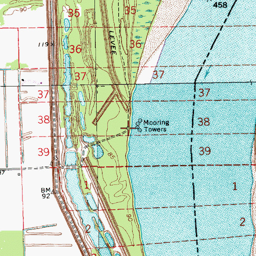 Topographic Map of Omega Landing, LA