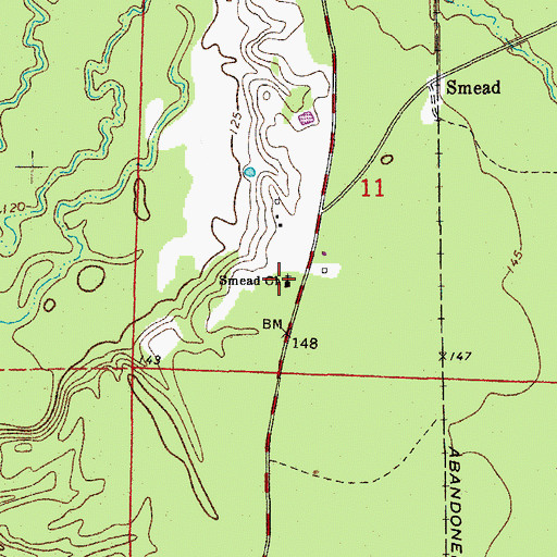 Topographic Map of Smead Church, AR