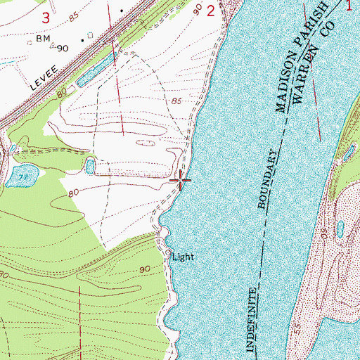 Topographic Map of Taylor Landing, LA