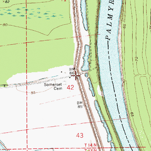 Topographic Map of Ashville (historical), LA