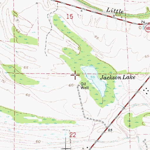 Topographic Map of Aubrey Oil and Gas Field, LA