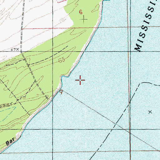 Topographic Map of Bondurant Towhead Dikes, LA