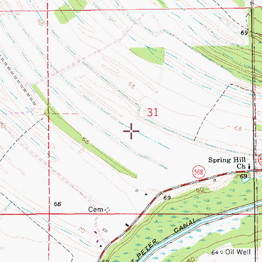 Topographic Map of Chamblee Gas Field, LA