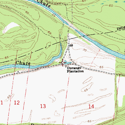 Topographic Map of Durango Landing (historical), LA