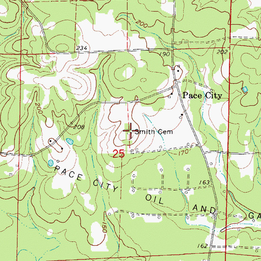 Topographic Map of Smith Cemetery, AR