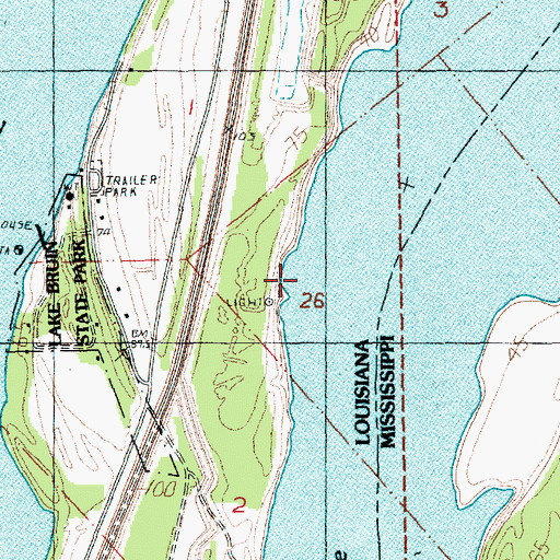 Topographic Map of Hardscrabble Revetment, LA