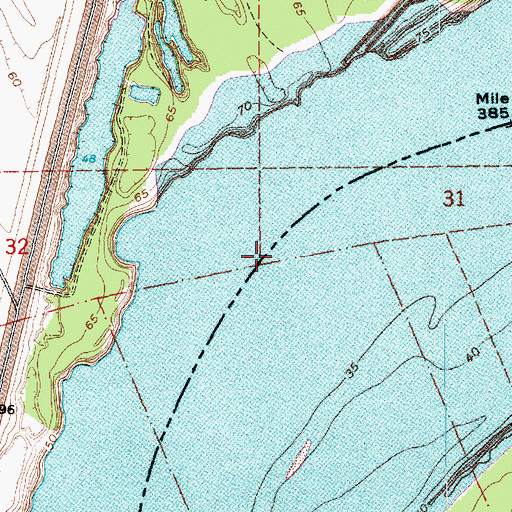 Topographic Map of Kempe Bend, LA