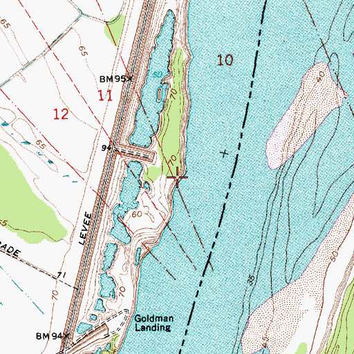 Topographic Map of Kempe Bend Revetment, LA
