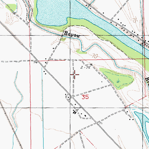 Topographic Map of Lakewood Cemetery, LA