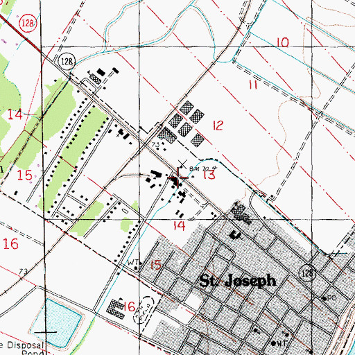 Topographic Map of McLemores Shopping Center, LA