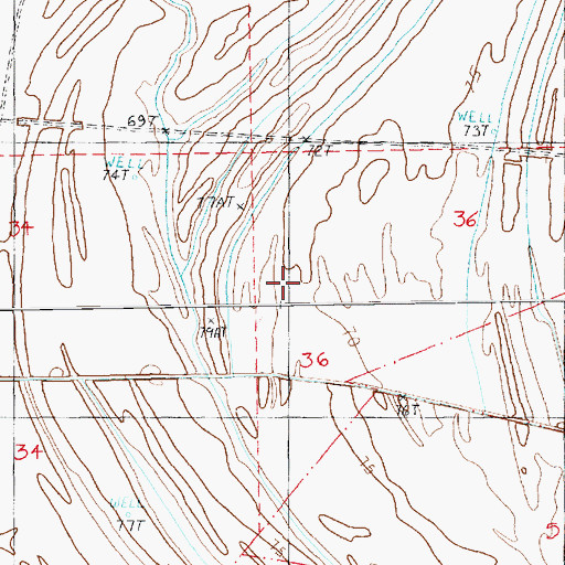 Topographic Map of Newells Ridge, LA