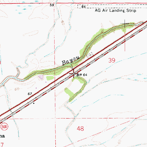 Topographic Map of Newfoundland Plantation, LA