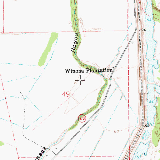 Topographic Map of Northeast Lake Saint John Gas Field, LA