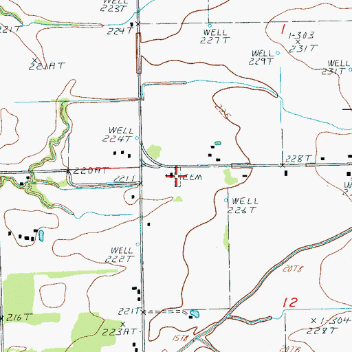 Topographic Map of Smith Cemetery, AR