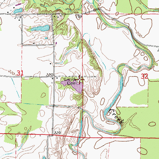 Topographic Map of Smith Cemetery, AR