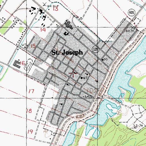 Topographic Map of Saint Joseph Church of God, LA