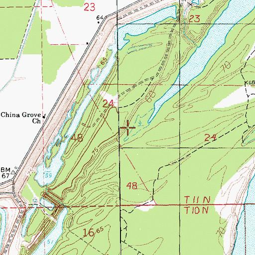 Topographic Map of Saint Joseph Lower Landing, LA