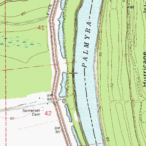 Topographic Map of Somerset Landing, LA