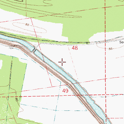 Topographic Map of Somerset Plantation, LA
