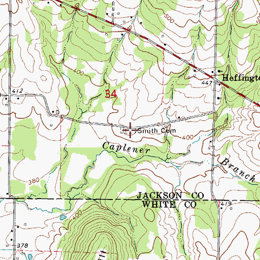 Topographic Map of Smith Cemetery, AR