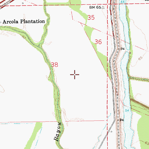 Topographic Map of Sunnybank Plantation, LA