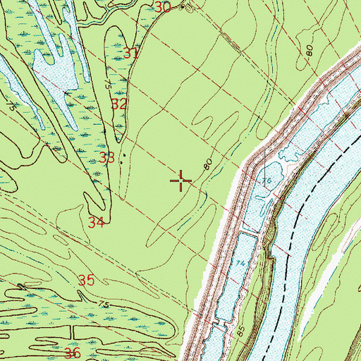 Topographic Map of Woodburn Plantation, LA