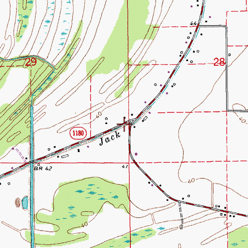 Topographic Map of Bodoc Church (historical), LA