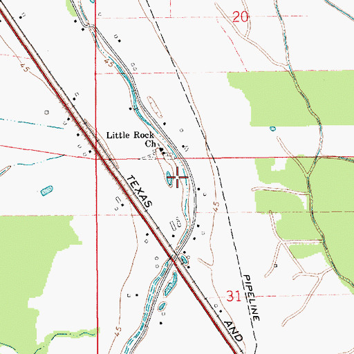 Topographic Map of Burn School (historical), LA