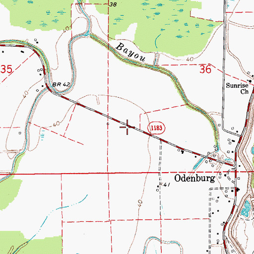 Topographic Map of Deer Range Plantation, LA