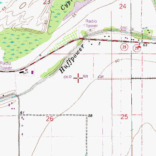 Topographic Map of Ewell Spur (historical), LA