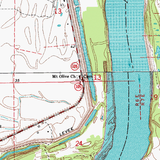 Topographic Map of Woodside School (historical), LA