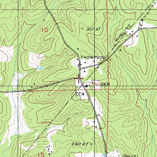 Topographic Map of Forest Grove, LA