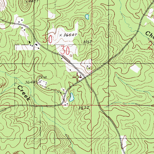 Topographic Map of Mount Paron Cemetery, LA