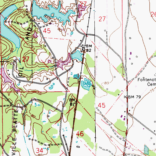 Topographic Map of Ebnor Spur (historical), LA