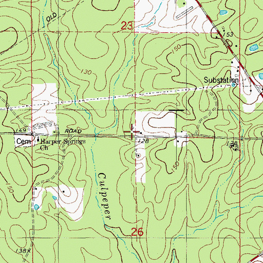 Topographic Map of Smith Chapel, AR