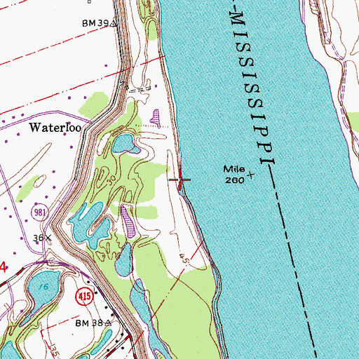 Topographic Map of Anchor Landing, LA