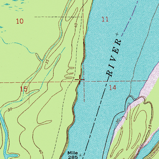 Topographic Map of Bayou Dam Landing, LA