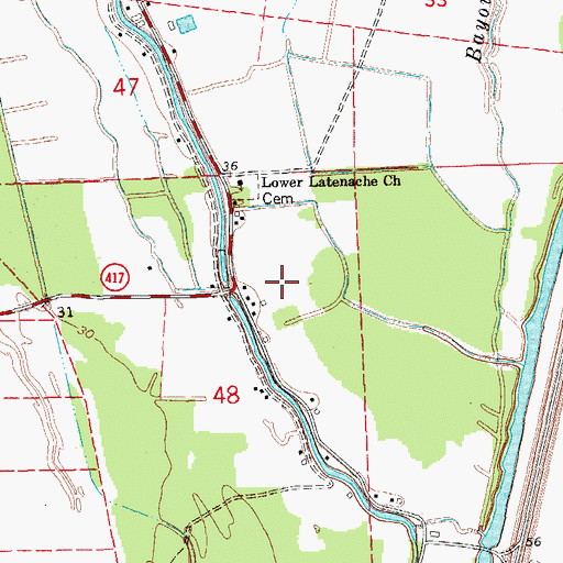 Topographic Map of Benton Plantation, LA