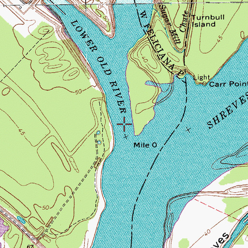 Topographic Map of Carr Cut-Off, LA