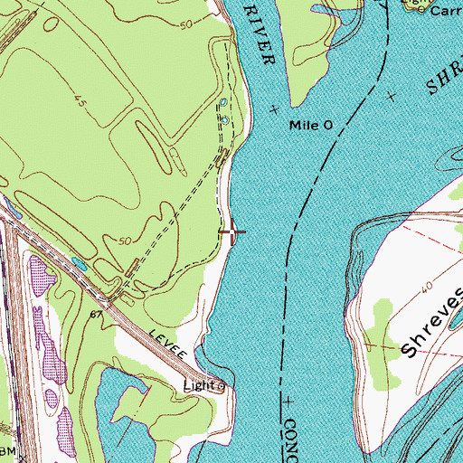 Topographic Map of Carr Point Revetment, LA