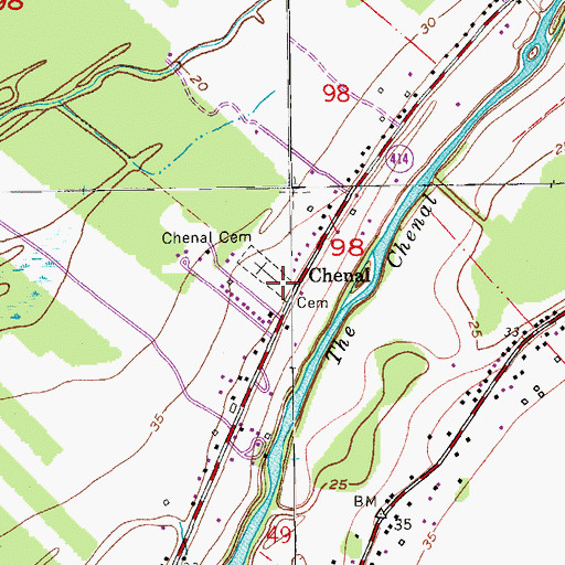 Topographic Map of Chenal Church (historical), LA