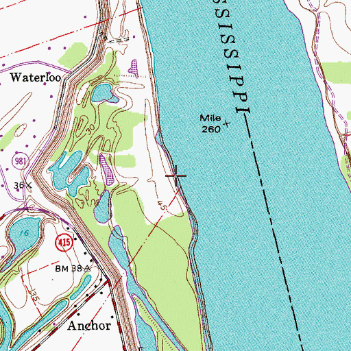 Topographic Map of Cooks Landing, LA
