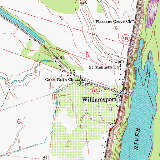 Topographic Map of Good Faith School (historical), LA