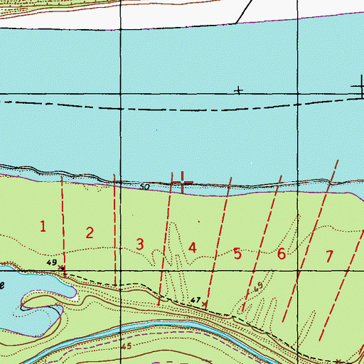 Topographic Map of Hog Point Revetment, LA