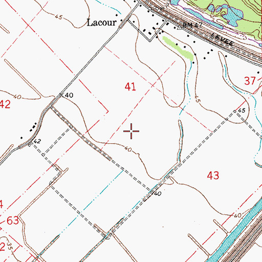 Topographic Map of Lacour Plantation, LA
