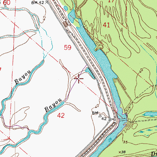 Topographic Map of Little Rock Cemetery, LA