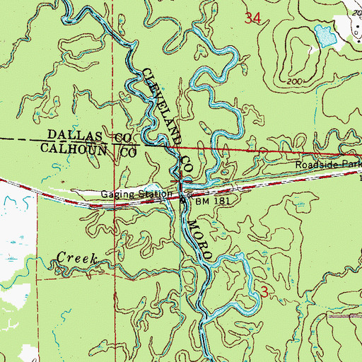 Topographic Map of Smith Creek, AR