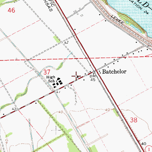 Topographic Map of Pilgrim Rest Church, LA