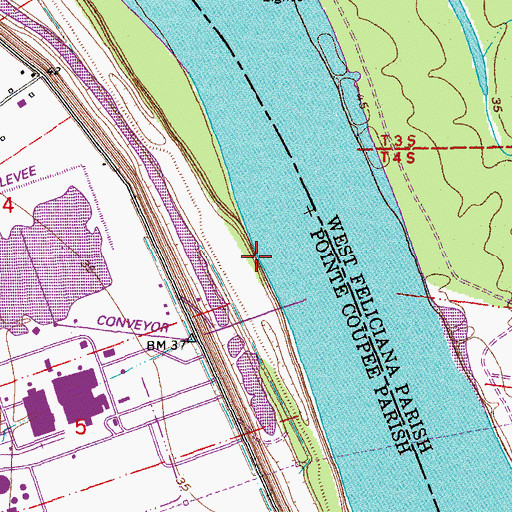 Topographic Map of Prestons Landing, LA